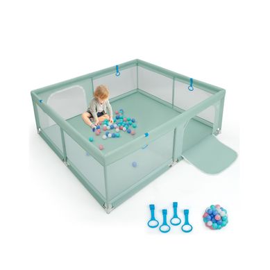 Grand Parc Pour Bébé 200 X 180cm Robuste Maille Douce Et Respirante Anneaux Pour Les Mains Grand Parc Pour Bébé 200 X 180cm Robuste Maille Douce Et Respirante Anneaux Pour Les Mains