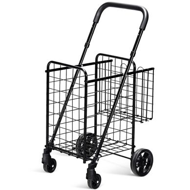 Chariot De Courses Pliable En Acier Avec 4 Roues Avec Double Panier Caddie De Courses Chariot De Courses Pliable En Acier Avec 4 Roues Avec Double Panier Caddie De Courses