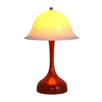 Lampe Table Sans Fil LED - Lampe Chevet Tactile, Rouge Forme Chapeau, USB Rechargeable