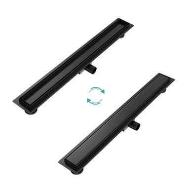 Caniveau De Douche 50 Cm, Acier Inox, Siphon De Sol 2 En 1 Avec Filtre à Cheveux, Noir Caniveau De Douche 50 Cm, Acier Inox, Siphon De Sol 2 En 1 Avec Filtre à Cheveux, Noir