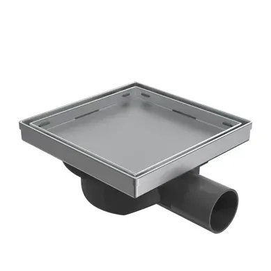 Siphon De Douche Carré Encastré Acier Inoxydable Sus304 Finition Brossée 15x15 Cm