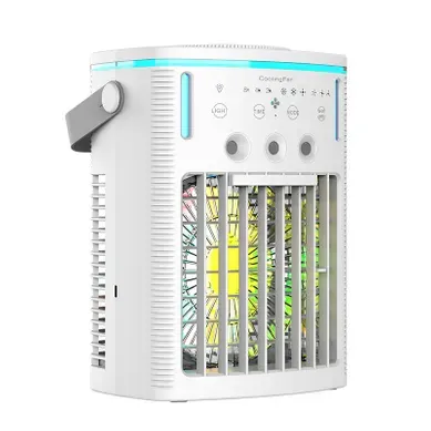 Rafraîchisseur D'air Portable 4-en-1, Réservoir 1L, Télécommande, Veilleuse Rafraîchisseur D'air Portable 4-en-1, Réservoir 1L, Télécommande, Veilleuse