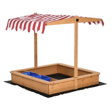 Bac à Sable Bois 107,5 Cm Avec Couvercle Réglable, Enfants 3-7 Ans, Jardin Bac à Sable Bois 107,5 Cm Avec Couvercle Réglable, Enfants 3-7 Ans, Jardin