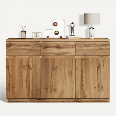 Buffet 3 Portes 3 Tiroirs Naturel 135x40x81cm Entrée/salon Buffet 3 Portes 3 Tiroirs Naturel 135x40x81cm Entrée/salon