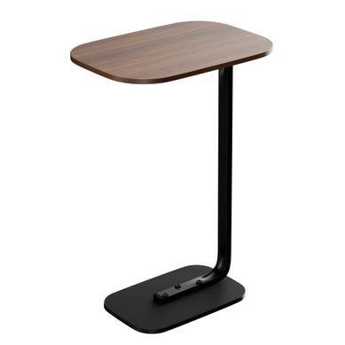 Table D'appoint En L, Moderne Et Minimaliste, Noyer Et Cadre Noir