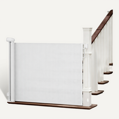 Barrière De Sécurité Rétractable à 180 Cm Blanc - Double Verrouillage à Une Main Barrière De Sécurité Rétractable à 180 Cm Blanc - Double Verrouillage à Une Main