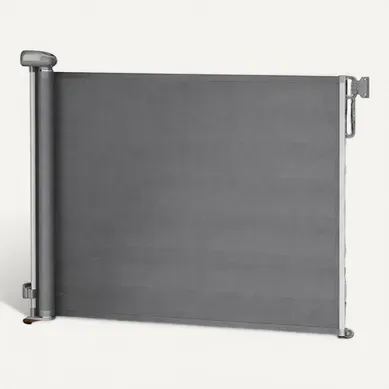 Barrière De Sécurité Rétractable à 140 Cm Gris - Double Verrouillage à Une Main Barrière De Sécurité Rétractable à 140 Cm Gris - Double Verrouillage à Une Main