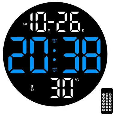 Horloge Murale Multifonctionnelle Simple, Horloge Électronique LED Pour Salon, Bleu, Sans Pile Horloge Murale Multifonctionnelle Simple, Horloge Électronique LED Pour Salon, Bleu, Sans Pile