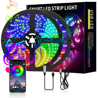 Bande LED Rgb 10 M 5v, Avec Télécommande Et Contrôle Via Application Mobile