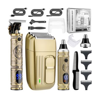 Kit Tondeuse Pro Homme Sans Fil – Rasoir Triple Grille, Nez, Écran LCD, 180 Min Kit Tondeuse Pro Homme Sans Fil – Rasoir Triple Grille, Nez, Écran LCD, 180 Min