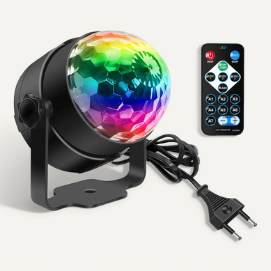 Lampe LED Disco Rgb Avec Télécommande – Effet Lumière Fête Et Contrôle Musical Lampe LED Disco Rgb Avec Télécommande – Effet Lumière Fête Et Contrôle Musical