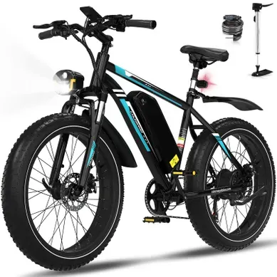 Vélo électrique Vae, Vtt électrique, 26"x4.0 Ville E-bike, Batterie 48v15ah, 7 Vitesses