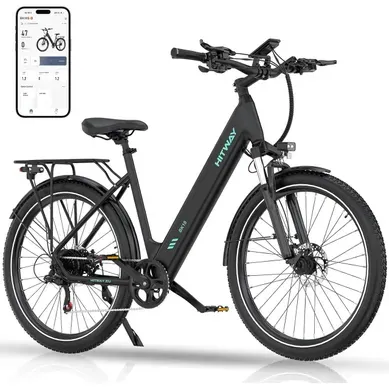 Vélo électrique Vae Noir, Vtt électrique, 27.5" Ville E-bike, Batterie 36v13ah, 7 Vitesses