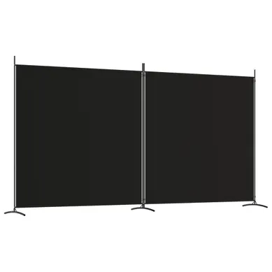 Paravent Cloison De Séparation 2 Panneaux Noir 348x180 Cm Tissu Paravent Cloison De Séparation 2 Panneaux Noir 348x180 Cm Tissu