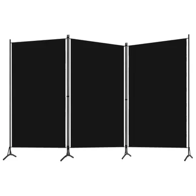 Paravent Cloison De Séparation 3 Panneaux Noir 260x180 Cm Paravent Cloison De Séparation 3 Panneaux Noir 260x180 Cm