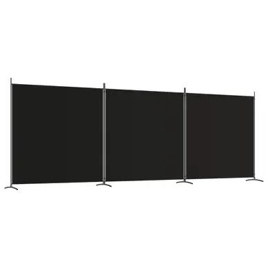 Paravent Cloison De Séparation 3 Panneaux Noir 525x180 Cm Tissu Paravent Cloison De Séparation 3 Panneaux Noir 525x180 Cm Tissu
