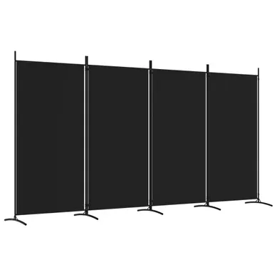 Paravent Cloison De Séparation 4 Panneaux Noir 346x180 Cm Tissu Paravent Cloison De Séparation 4 Panneaux Noir 346x180 Cm Tissu