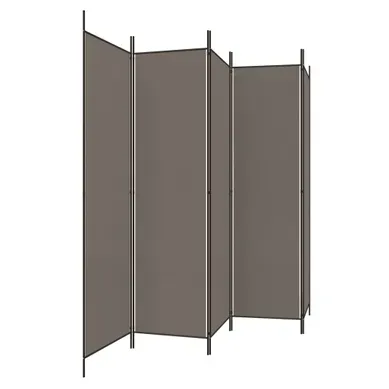 Paravent Cloison De Séparation 5 Panneaux Anthracite 250x200 Cm Tissu Paravent Cloison De Séparation 5 Panneaux Anthracite 250x200 Cm Tissu