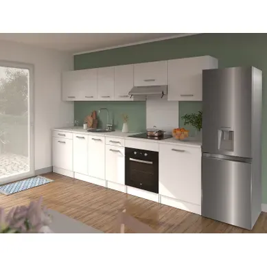 Ensemble Cuisine UNO - Blanc mat - L.300 cm Ensemble Cuisine UNO - Blanc mat - L.300 cm