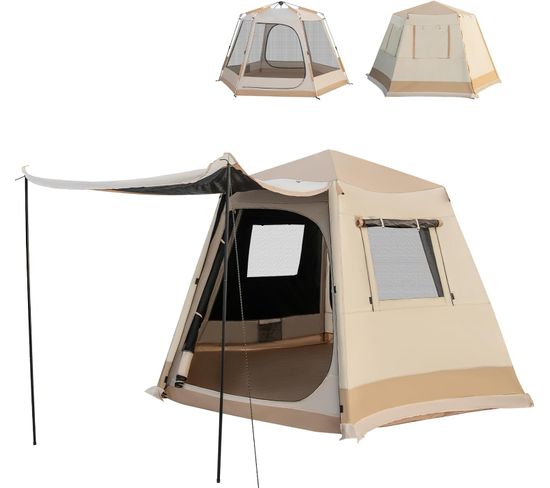 Tente De Camping Instantanée Avec Support Automatique Pour 4-6 Personnes