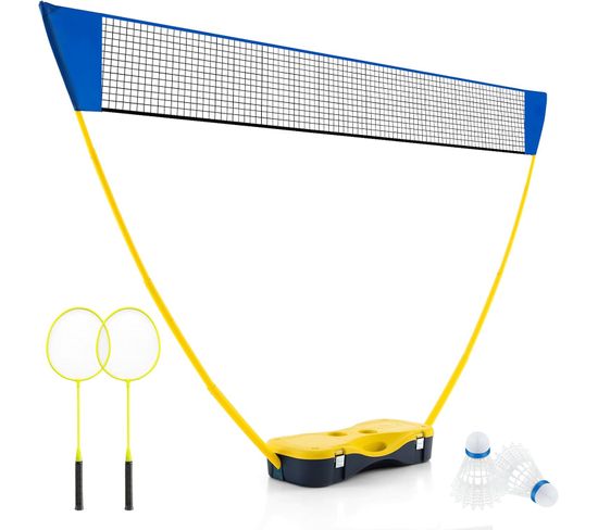 Filet De Badminton Portable 270 X 160 Cm Avec 2 Raquettes, Jeu D'extérieur Pour Jeu De Plage Jardin