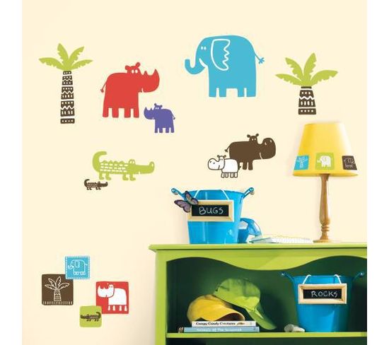 Stickers Repositionnables Petits Animaux Dans Le Safari - Petits Animaux Dans Le Safari