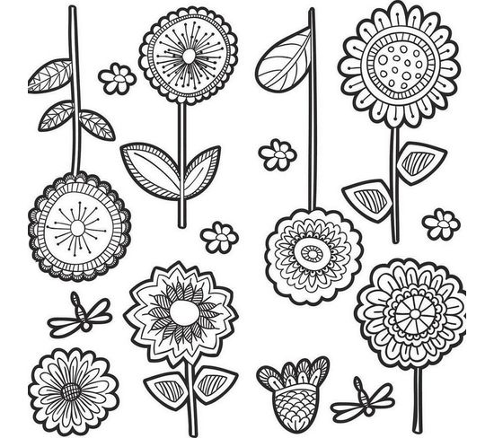 Stickers Floraux À Colorier