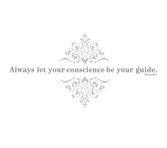 Stickers Phrase Pinocchio -always Let Your Conscience Be Your Guide- Disney