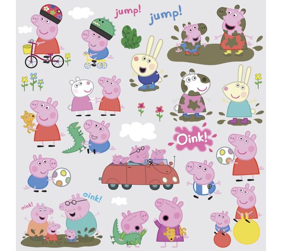 Stickers Repositionnables Peppa Pig 25,4cm X 45,7cm