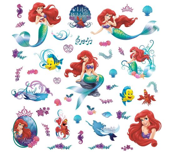 43 Stickers Géant Ariel La Petite Sirène Disney