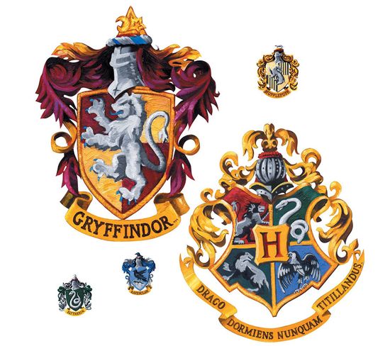 Sticker Geant Repositionnable Blasons Griffondor Et Poudlard Harry Potter 45,7cm X 101,6cm