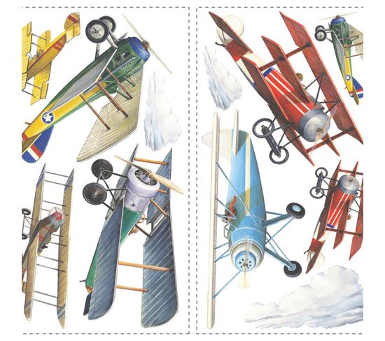 Stickers - Cartes De Plans Vintage - Hauteur 45,7 Cm