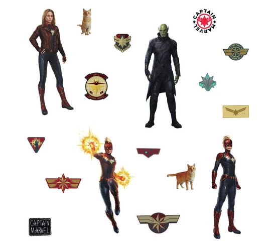 17 Stickers Captain Marvel Avengers Disney