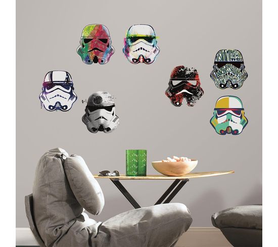 Stickers Repositionnables Star Wars Casques De Stormtrooper 21,9cm X 92,7cm