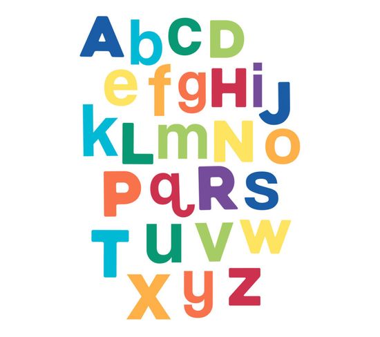 Stickers - Alphabet Multicolore - Hauteur 92.71 Cm