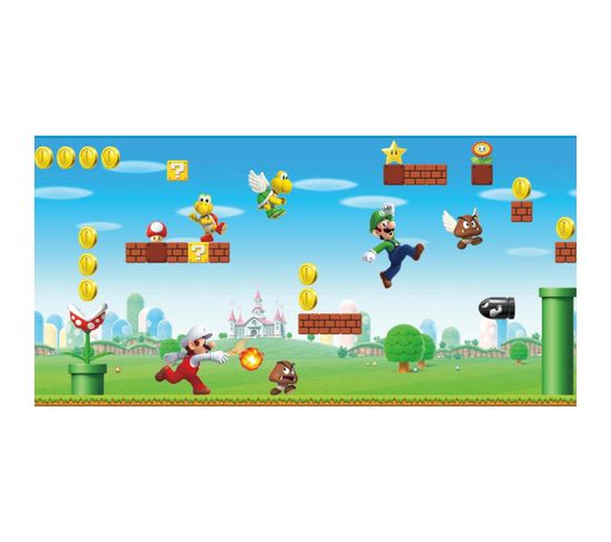Frise Adhésive Mario Bros. Scène De Jeu Nin - 457,2 Cm X 45.7 Cm