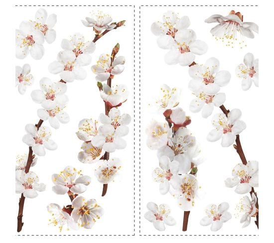 Stickers - Fleurs Rosées - Hauteur 45,7 Cm