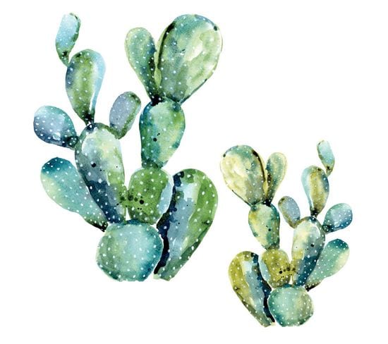 Stickers - Cactus Verts Fluorescents - Hauteur 22,9 Cm