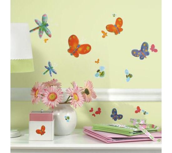 Stickers Repositionnables Papillons Et Libellules - Papillons Et Libellules