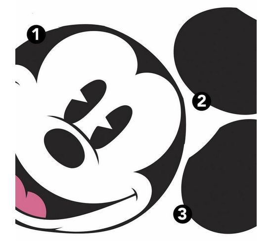 Sticker Mural Géant Classique Tête De Mickey Mouse Xl