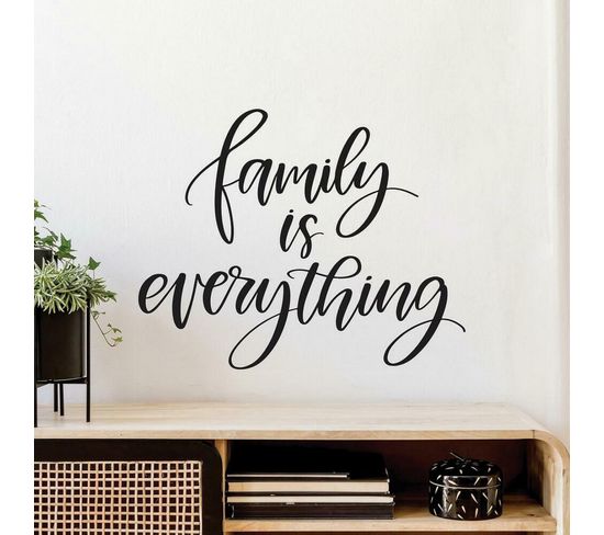 Sticker Mural Géant Citation -family Is Everything- La Famille C'est Le Plus Important