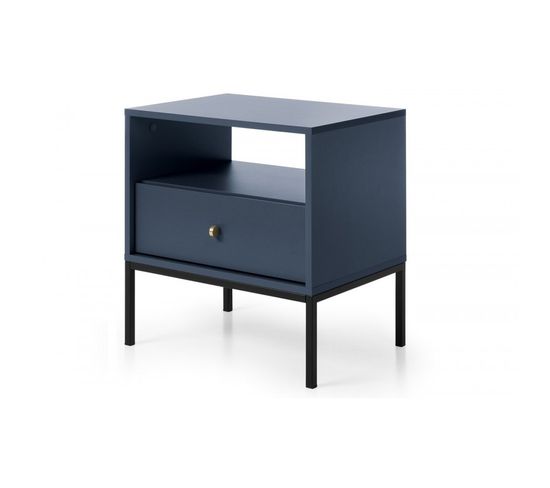 Table Basse Chevet Bleu 54x39cm Design Moderne De Haute Qualité Modèle Mono