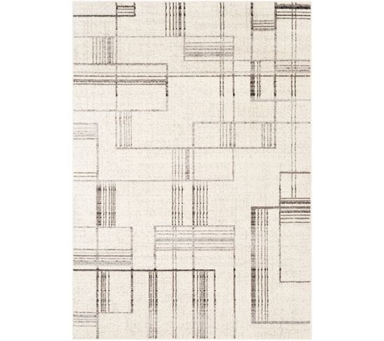 Tapis Scandinave Moderne Blanc/gris 152x213