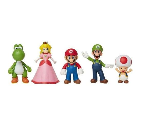 Pack De 5 Figurines - Super Mario Bros : Mario Et Ses Amis