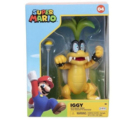 Figurine - Super Mario Bros : Iggy + Bâton - 10 Cm