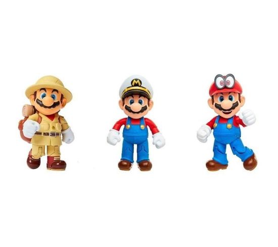 Pack De 3 Figurines - Super Mario Bros : Mario - 10 Cm