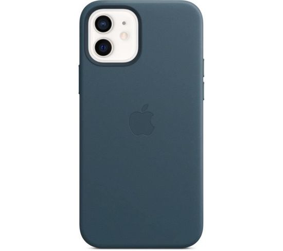 Coque En Cuir iPhone 12 | 12 Pro Avec Magsafe - Bleu Baltique