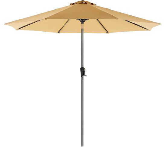 Parasol De Jardin Ø3 M, Ombrelle, Protection Upf 50+, Toile Polyester Octogonale, Inclinable