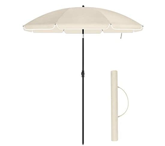 Parasol De Jardin Ø 1,6 M, Ombrelle, Protection Upf 50+, Inclinable, Portable, Avec Sac