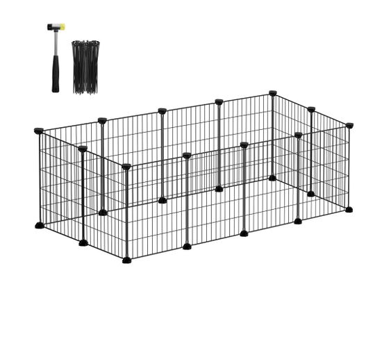 Cage Pour Animauxde Companier, Enclos Métallique, Clôturepour Hamsters, Petits Animaux, Noir